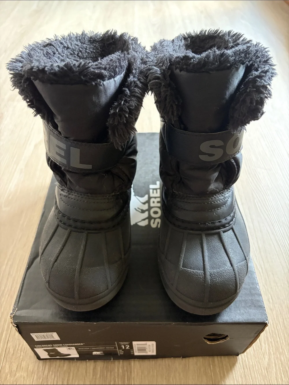 Sorel Kids Black Faux-Fur Trim Snow Boots